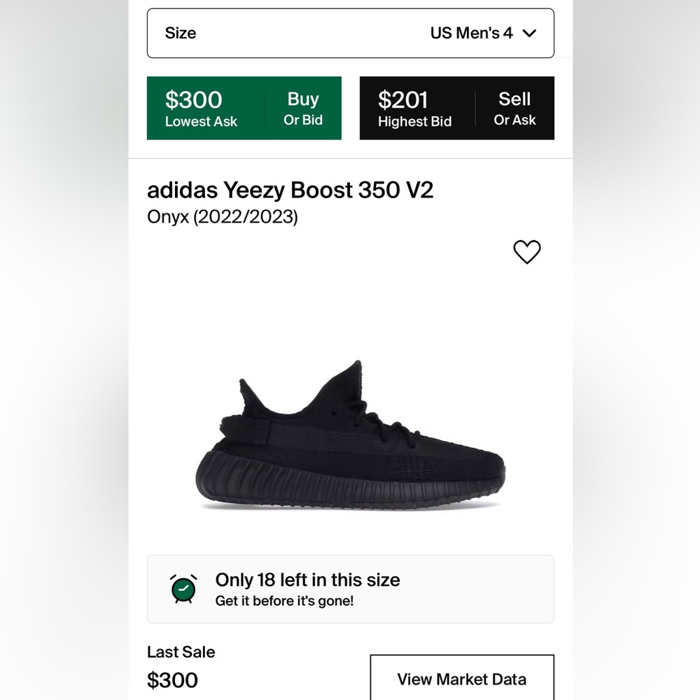 Onyx Yeezy 350’s size 4 mens AUTHENTIC